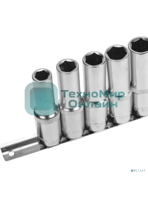 Набор удлиненных торцевых головок Rexant 1/2, шестигранные, CrV, 10 шт., 10-22 мм