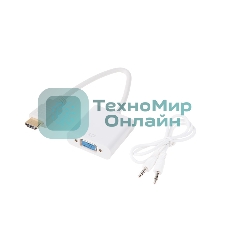 Переходник штекер Rexant HDMI - гнездо VGA, провод + шнур стерео 3,5 мм