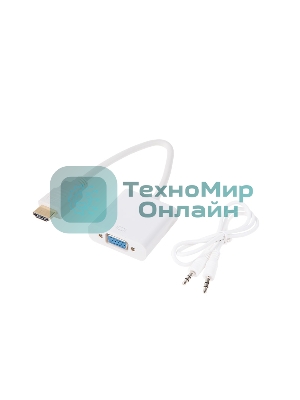 Переходник штекер Rexant HDMI - гнездо VGA, провод + шнур стерео 3,5 мм