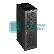 Шкаф коммутационный Lanmaster (TWT-CBB-42U-6X10-G1) напольный 42U 600x1000 мм пер. дв. стекл задн. дв. спл. стал. лист 2-хст. 2 бок. пан. 800 кг черный IP20