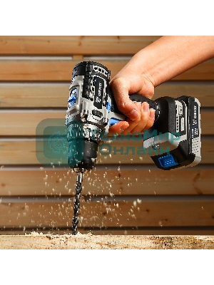 Дрель-шуруповерт Deko Sharker, 20 В, 3 Ач, 55 Нм, бесщеточный