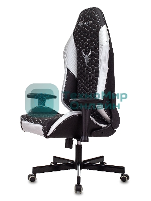 Кресло Knight Neon черный/серебряный, экокожа, 120 кг, механизм качания