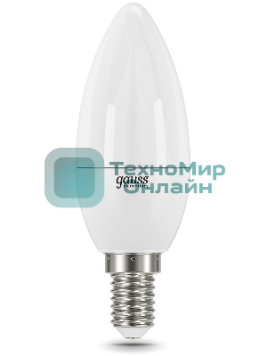 Лампа светодиодная Gauss Elementary 12Вт цок.: E14 свеча 220B 3000K св. свеч. белый теп. C37 (упак.: 10 шт)