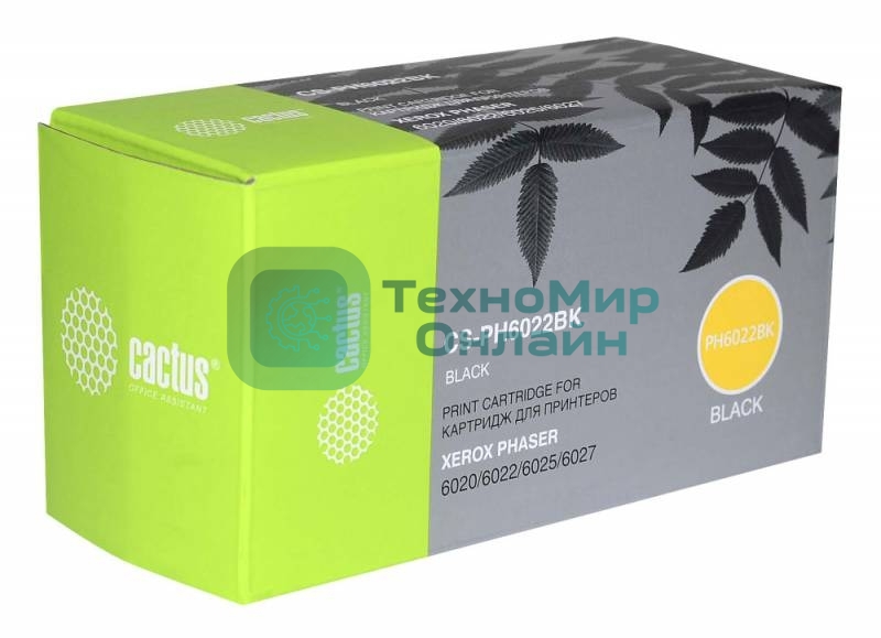 Картридж лазерный Cactus CS-PH6022BK (106R02763) черный (2000 стр.) для Xerox Phaser 6020/6022/WC6025/6027