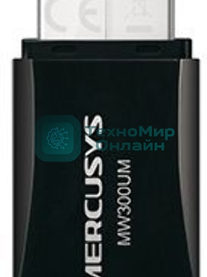 Сетевой адаптер USB2.0 адаптер Mercusys MW300UM, 300 Мбит/с, компактный
