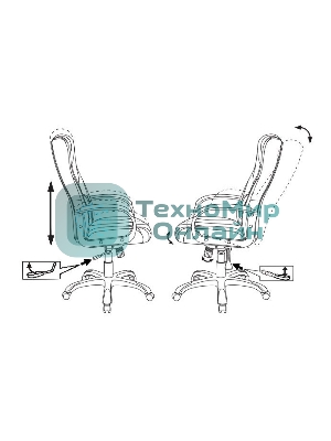 Кресло Бюрократ Zombie 9 черный/салатовый, экокожа, 120 кг, механизм качания