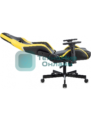 Кресло игровое Knight Thunder 5X черный/желтый эко.кожа крестов. металл