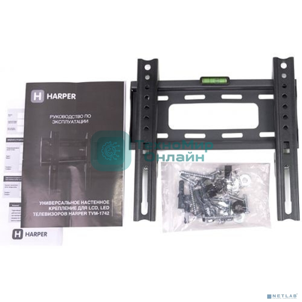 Универсальное настенное крепление для LCD, LED ТЕЛЕВИЗОРОВ Harper TVM-1742, до 30кг, VESA 200x200