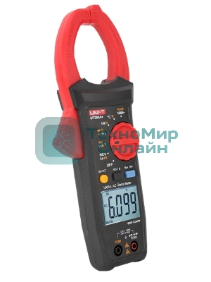 Токоизмерительные клещи UT205A+ Напряжение постоянного/переменного тока (1000 В); переменный ток (1000А); Сопротивление (40 МОм); Емкость (40 мФ); Частота (10 МГц); Отверстие челюсти 42 мм