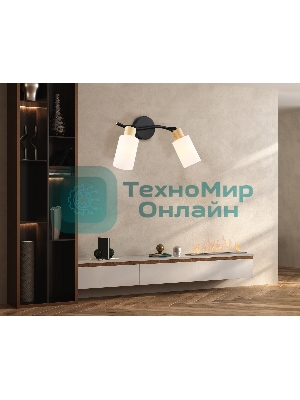 Светильник Ambrella light TR8721/2 BK/WD черный/дерево E14/2 max 60W 380*100*210