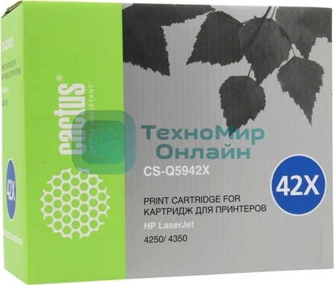 Картридж лазерный Cactus CS-Q5942X черный (20000 стр.) для HP 4250/4350