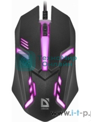 Мышь проводная Defender Cyber MB-560L черный, 1200 dpi, USB, кнопки - 3