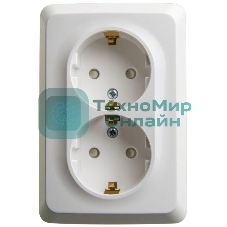 Розетка 2-м ОП Этюд 16А 250В угловая защ. шторки с заземл. белый SchE PA16-108B