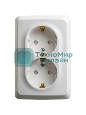 Розетка 2-м ОП Этюд 16А 250В угловая защ. шторки с заземл. белый SchE PA16-108B