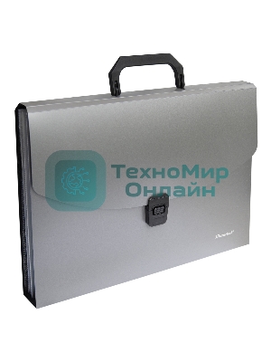 Папка-портфель Silwerhof Perlen 322716-01 6 отделений, A4, пластик, серебристый металлик