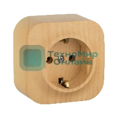 Розетка 1-м ОП Quteo 16А с заземл. дерево Legrand 782271