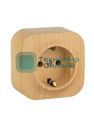 Розетка 1-м ОП Quteo 16А с заземл. дерево Legrand 782271