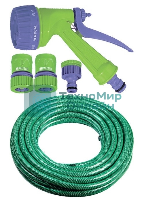 Набор поливочный Palisad шланг 3/4'' 15м 7-реж пистолет соед адаптер