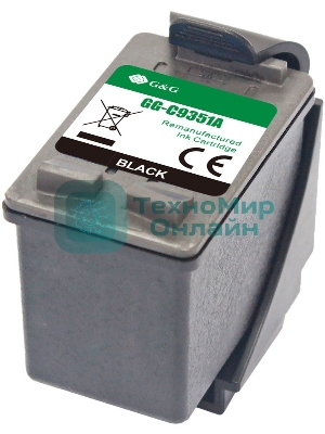 Картридж струйный G&G GG-C9351A черный (17мл) для HP DJ 3920/3940/D1360/D1460/D1470/D1560/D2330/D2360/D2430/D2460/F370/F375/F380/F2180/F2187/F2224/F2280/F2290/F4140/F4172/F4180/F4190