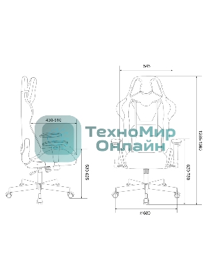 Кресло Бюрократ VIKING KNIGHT LT10 FABRIC коричневый, ткань, 120 кг, механизм качания