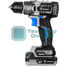 Дрель-шуруповерт Deko Sharker, 20 В, 3 Ач, 55 Нм, бесщеточный