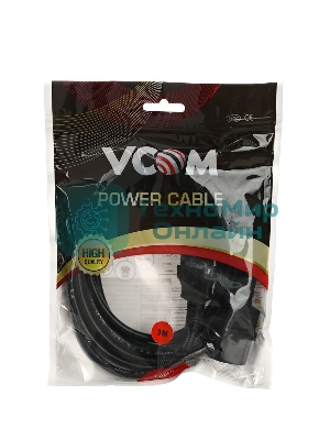 Кабель монитор - компьютер 220V (UPS -> устройство) VCOM VDE 3G*0.75мм (CE001-CU) 3 м