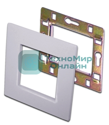 Рамка 1-постовая 45х45, с суппортом, белый