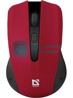 Мышь беспроводная Defender Accura MM-935 красный, 1600 dpi, радиоканал, USB, кнопки - 4
