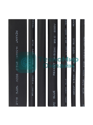 Набор термоусадочных трубок Rexant 10 см №7 черные (КЛЕЕВОЙ)