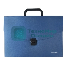 Папка-портфель Silwerhof Perlen 322716-02 6 отделений, A4, пластик, синий металлик