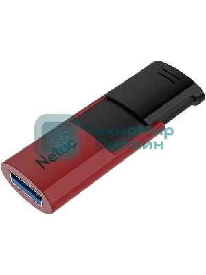 Флешка USB Netac U182 NT03U182N-256G-30RE, USB 3.0 256Gb, retail version, черный/красный