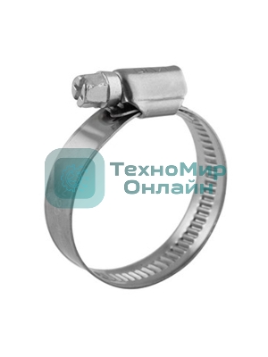 Хомут червячный Rexant 25-40/9-0,6мм, нержавеющая сталь W2, (50 шт/уп)