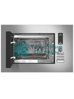 Микроволновая печь встраиваемая Maunfeld JBMO820GS01 нержавеющая сталь, 20 л, 1080 Вт, переключатели - поворотный механизм/кнопки