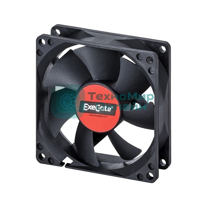 Вентилятор для корпуса ExeGate ExtraPower EP08025S3P черный, 80 мм, 2500 об/мин, 25.5 дБ, 3 pin