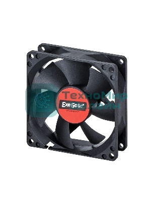 Вентилятор для корпуса ExeGate ExtraPower EP08025S3P черный, 80 мм, 2500 об/мин, 25.5 дБ, 3 pin