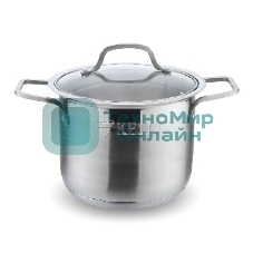 Кастрюля Kelli KL-4237 26,0 л Объем 26 л. Высокач. нерж. сталь. 5-слойное капсульное дно. Подходит для индукции. Стекл. жаропрочная крышка с паровыпуском диаметром 34 см. Удобные термостойкие клепаные ручки. Матовая внутри и снаружи. Мерная шкала внутри.