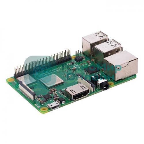 Микрокомпьютер Raspberry Pi 3 Model B+ Retail, 1GB RAM, Cortex-A53 (ARMv8) 64-bit SoC @ 1.4GHz Broadcom BCM2837B0 CPU, WiFi, Bluetooth, 40-pin extended GPIO, 4x USB 2.0, HDMI, CSI camera port, DSI displ.port, MicroSD port (137-3331) , (БП и корпус покупается отдельно),