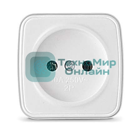 Розетка 1-м ОП Электра 10А IP20 без заземл. белый Союз 0011