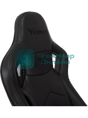 Кресло Knight Gladiator черный, экокожа, 120 кг, механизм качания