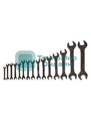 Набор ключей рожковых Сибртех, 6 - 32 мм, 15 шт., CrV, фосфатированные
