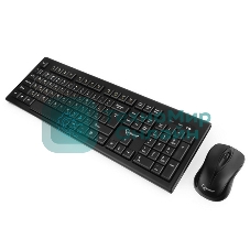 Комплект клавиатура+мышь Gembird KBS-8002 беспроводной, USB, 1000 DPI, чёрный