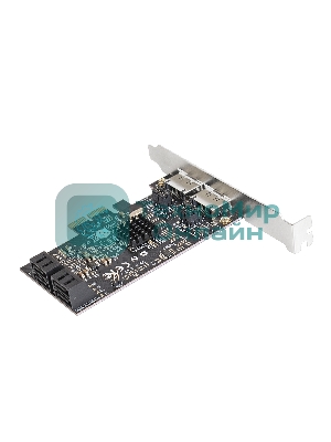 Контроллер ExeGate EXE-504 PCI-E 2.0, SATA3 RAID, 4 int+2 ext (OEM)