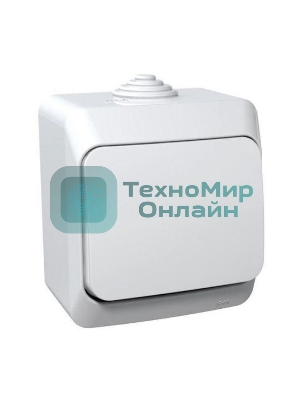 Выключатель 10 АХ, белый, ЭТЮД IP44 О/У 1-клавишный