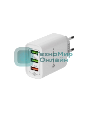 Сетевое зарядное устройство Rexant 3 x USB, 5V, 3 А + 1 А + 1 А, белый