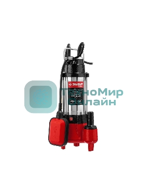 Насос ЗУБР НПФ-250 фекальный погружной 250Вт пропускная способность 150 л/мин напор 7.5м чугунн