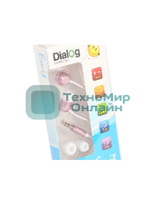 Наушники проводные Dialog EP-F57 розовый, внутриканальные, Jack 3.5 мм