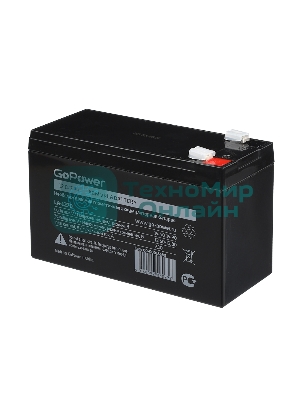 Аккумулятор свинцово-кислотный GoPower LA-1270 12V 7Ah клеммы T2/F2 (1/5)