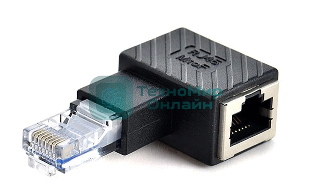 Удлинитель сетевого кабеля мама-папа угловой вправо