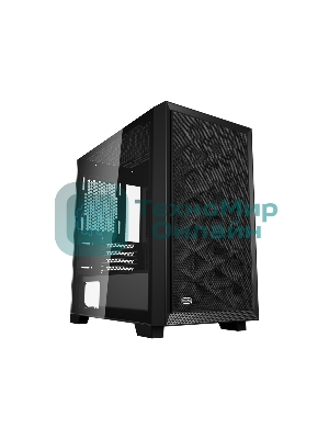 Компьютерный корпус без блока питания PCCooler C3D310 BK, Mesh Mid Tower, Black, TG, 0.6 SPCC, no fans mATX, mITX 165/350/200мм 3x2.5