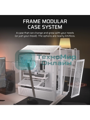 Компьютерный корпус без блока питания Corsair Frame 4000D, Midi-Tower, TG, no fan, 2xUSB-A 3.2, 1xUSB 3.2 Type-C, E-ATX, ATX, mATX, mITX White